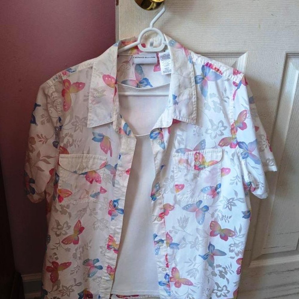 Ladies Alfred Dunner Attached Two Piece Top siz 16